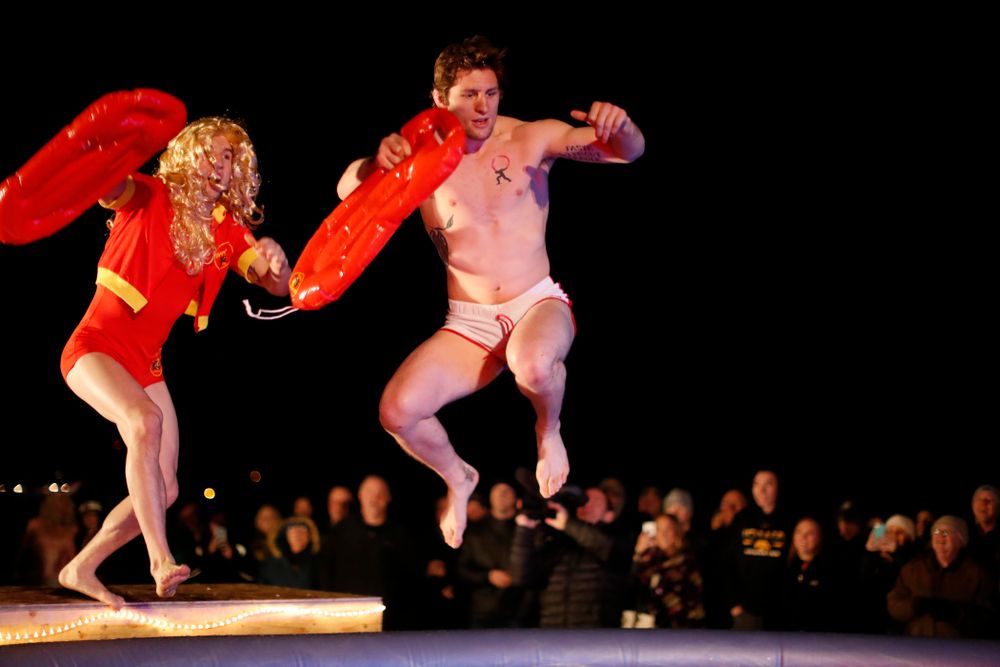 The Hawkeye Wrestling Club Arctic Plunge Saturday, January 27, 2018 at Brown Dear Golf Course in Coralville. (Brian Ray/hawkeyesports.com)