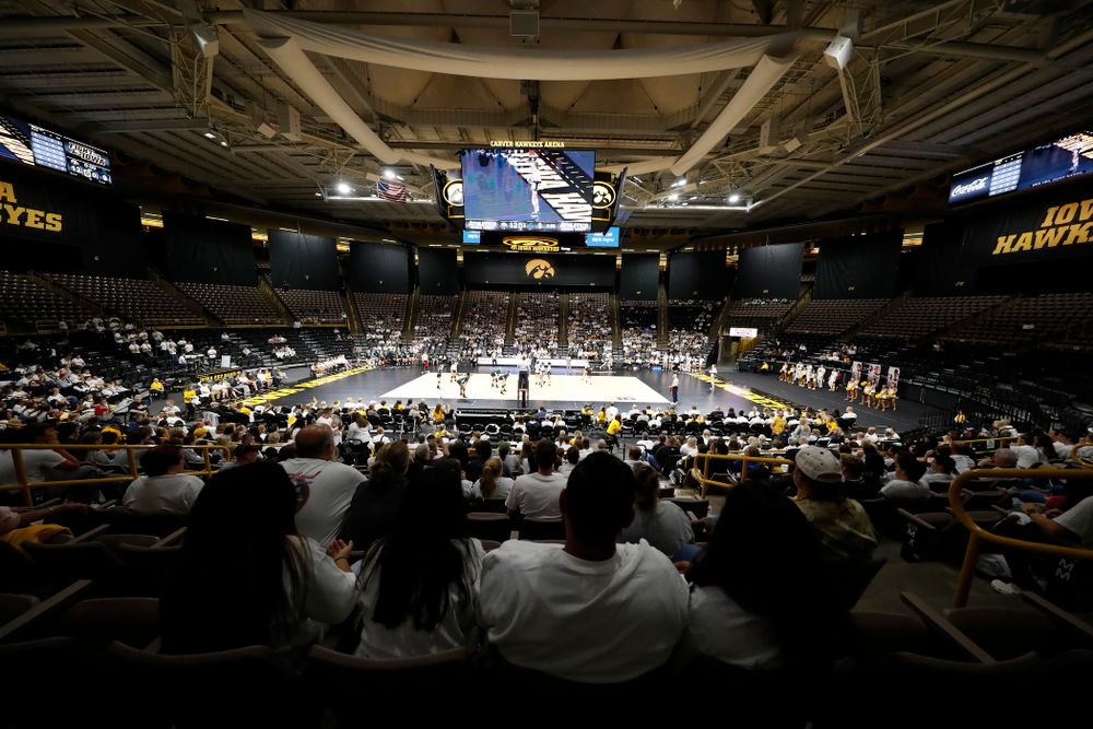 The Iowa Hawkeyes against the Michigan State Spartans Friday, September 21, 2018 at Carver-Hawkeye Arena. (Brian Ray/hawkeyesports.com)