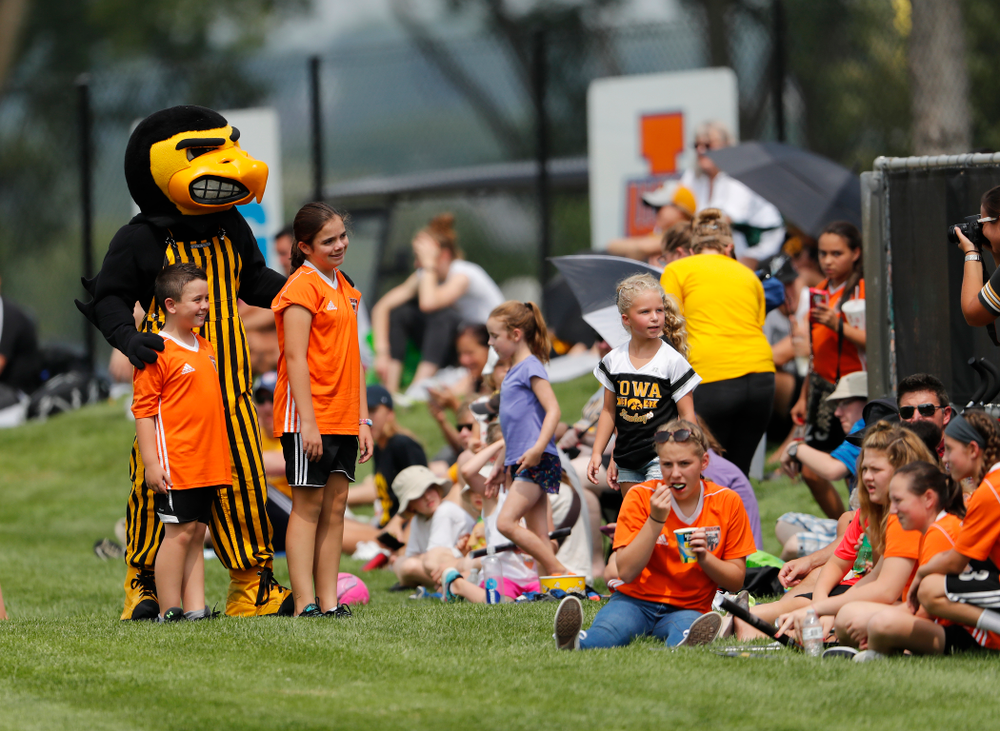 Herky the Hawk against the Creighton Bluejays Sunday, August 19, 2018 at the Iowa Soccer Complex. (Brian Ray/hawkeyesports.com)