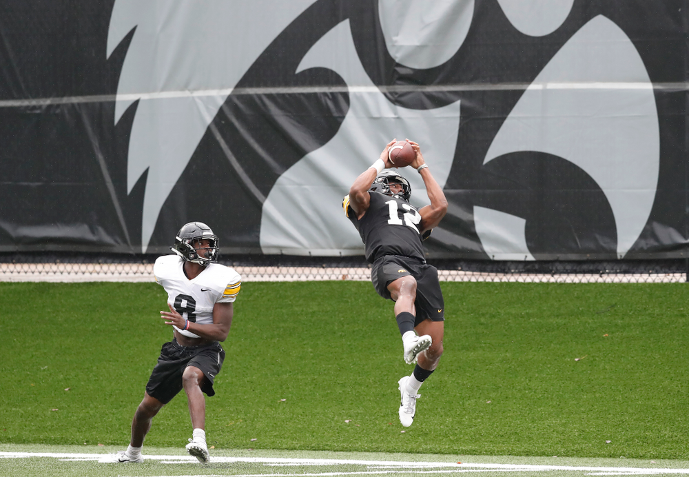 Iowa Hawkeyes wide receiver Brandon Smith (12) during camp practice No. 15 Monday, August 20, 2018 at the Hansen Football Performance Center. (Brian Ray/hawkeyesports.com)
