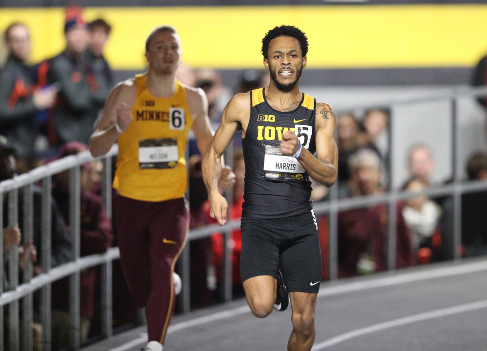 Iowa's Mar'Yea Harris runs the 200 meter premier during the 2019 Larry Wieczorek Invitational Friday, January 18, 2019 at the Hawkeye Tennis and Recreation Center. (Brian Ray/hawkeyesports.com)