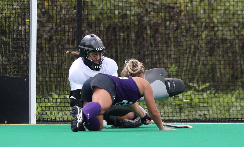 Iowa Hawkeyes goaltender Grace McGuire (62) during an exhibition game against Northwestern Saturday, August 24, 2019 at Grant Field. (Brian Ray/hawkeyesports.com)