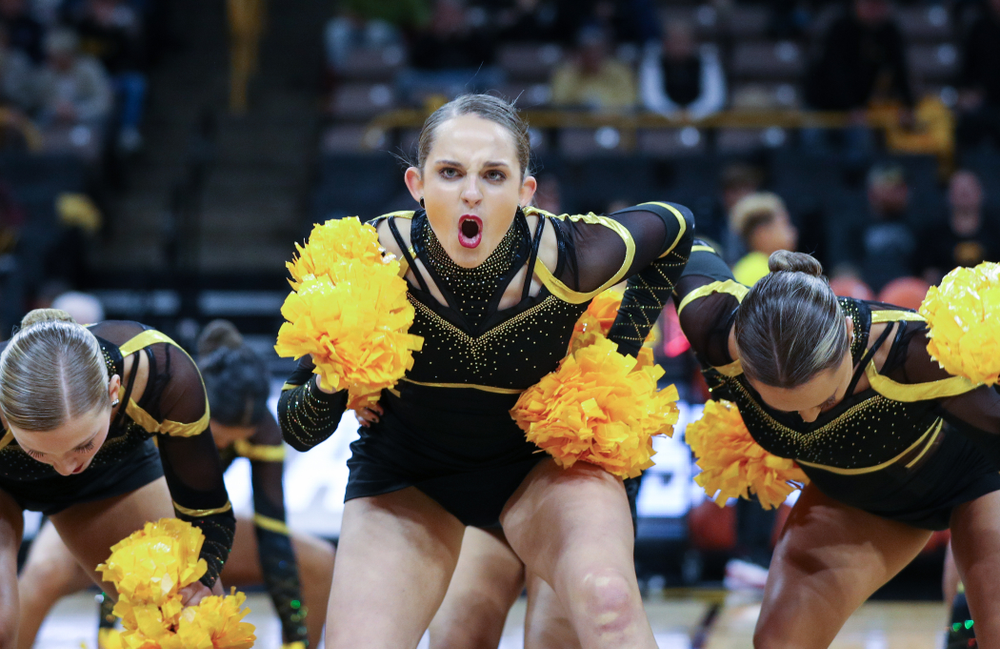 The Iowa Dance Team performs at halftime of the Iowa Hawkeyes game against North Florida Thursday, November 21, 2019 at Carver-Hawkeye Arena. (Brian Ray/hawkeyesports.com)
