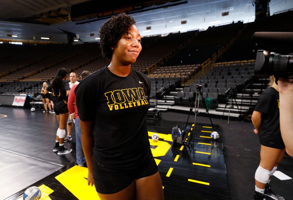 Iowa Hawkeyes middle blocker Amiya Jones (9) during the team's annual media day Friday, August 17, 2018 at Carver-Hawkye Arena. (Brian Ray/hawkeyesports.com)