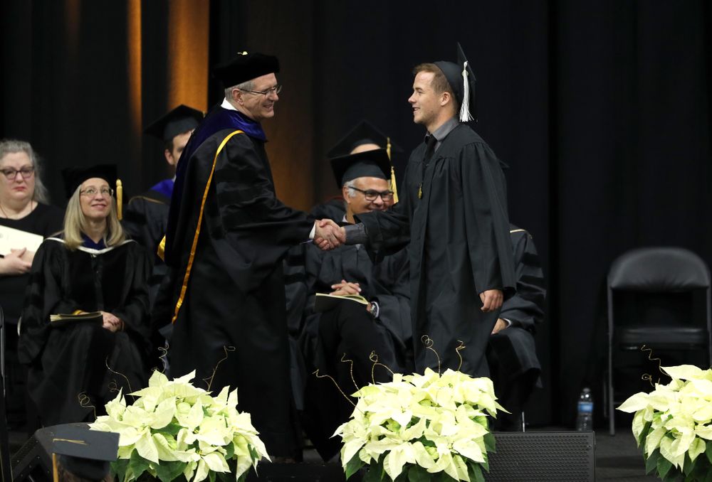Iowa Football Manager Hayden Meister during the Fall Commencement Ceremony Saturday, December 15, 2018 at Carver-Hawkeye Arena. (Brian Ray/hawkeyesports.com)