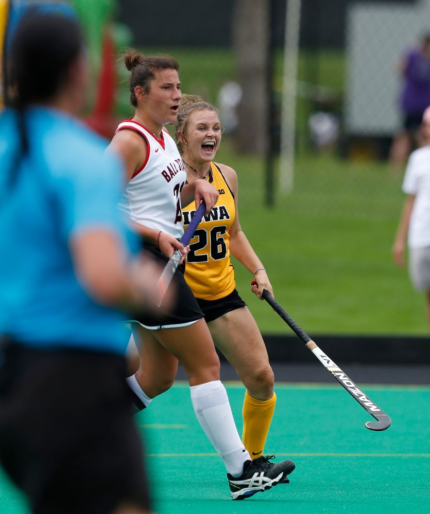 Iowa Hawkeyes Maddy Murphy (26) against Ball State Sunday, September 2, 2018 at Grant Field. (Brian Ray/hawkeyesports.com)