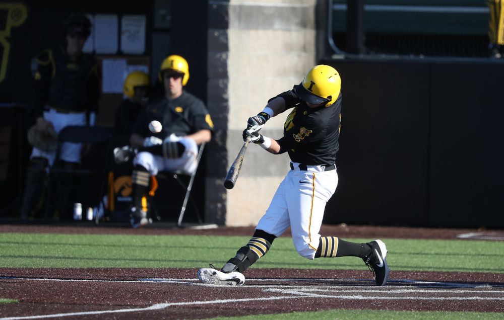 Iowa Hawkeyes infielder Mitchell Boe (4) against the Bradley Braves Tuesday, March 26, 2019 at Duane Banks Field. (Brian Ray/hawkeyesports.com)