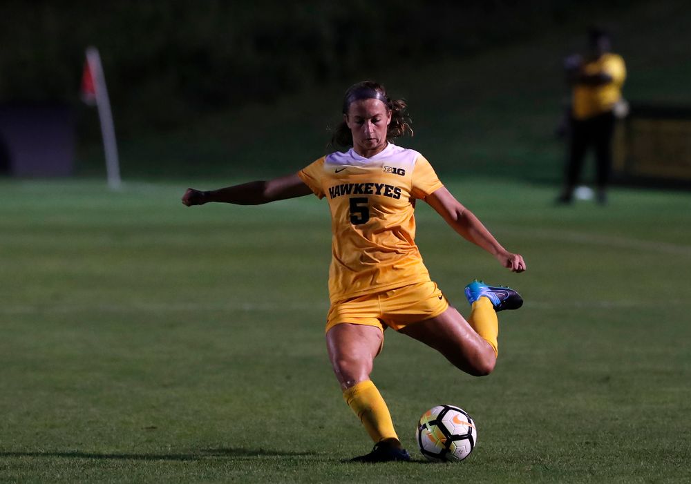 Iowa Hawkeyes Riley Whitaker (5) against the Missouri Tigers Friday, August 17, 2018 at the Iowa Soccer Complex. (Brian Ray/hawkeyesports.com)