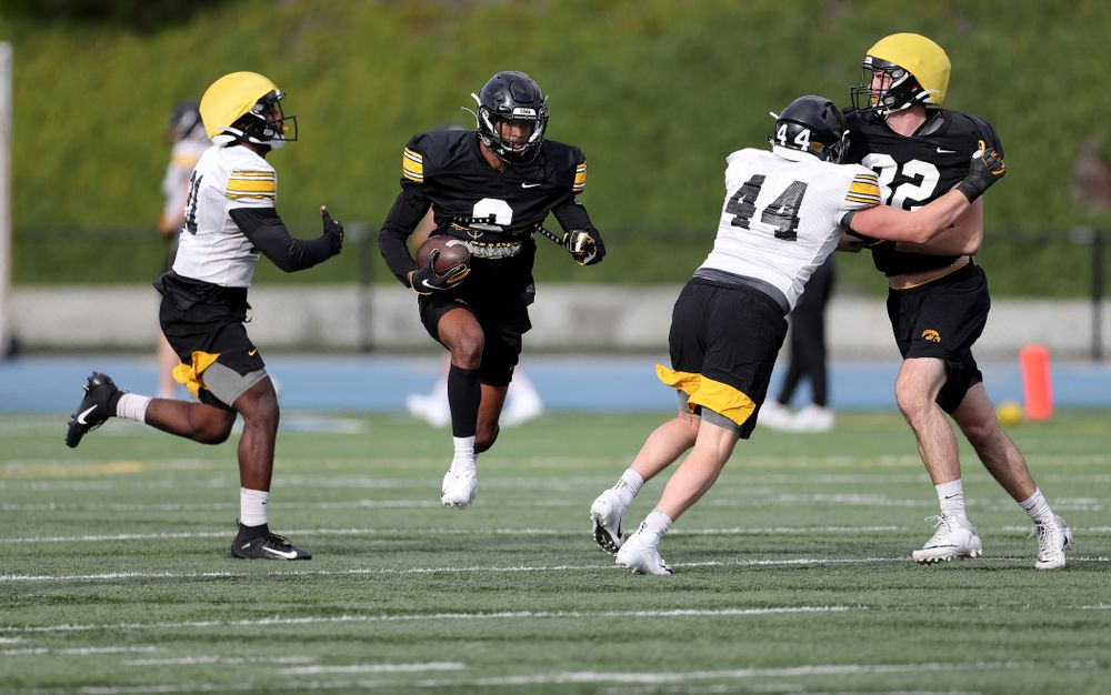 Iowa Hawkeyes wide receiver Ihmir Smith-Marsette (6) returns a kick during Holiday Bowl Practice No. 3 Tuesday, December 24, 2019 at San Diego Mesa College. (Brian Ray/hawkeyesports.com)