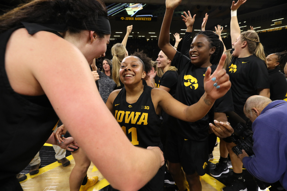 Iowa Hawkeyes guard Tania Davis (11) against the Iowa State Cyclones in the Iowa Corn Cy-Hawk Series Wednesday, December 5, 2018 at Carver-Hawkeye Arena. (Brian Ray/hawkeyesports.com)