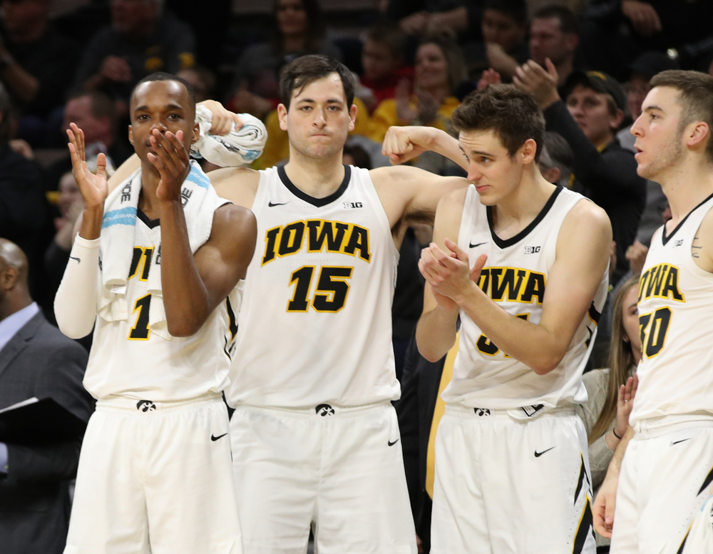 Iowa Hawkeyes forward Ryan Kriener (15) against the Ohio State Buckeyes Saturday, January 12, 2019 at Carver-Hawkeye Arena. (Brian Ray/hawkeyesports.com)