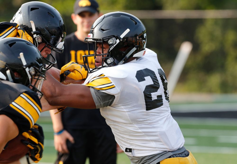 Iowa Hawkeyes defensive back Kaevon Merriweather (26) during camp practice No. 16 Tuesday, August 21, 2018 at the Hansen Football Performance Center. (Brian Ray/hawkeyesports.com)