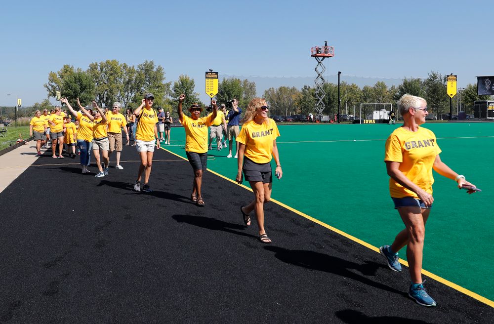 Former field hockey players receive their varsity letters before the Iowa Hawkeyes game against Indiana Sunday, September 16, 2018 at Grant Field. (Brian Ray/hawkeyesports.com)