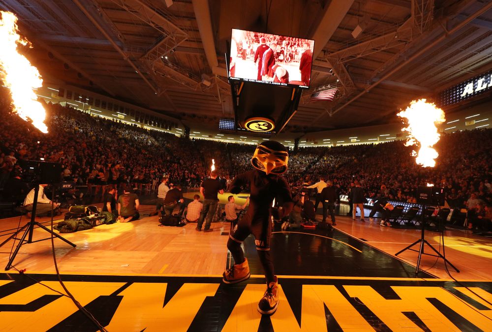 Herky The Hawk before the Iowa Hawkeyes meet against Penn State Friday, January 31, 2020 at Carver-Hawkeye Arena. (Brian Ray/hawkeyesports.com)