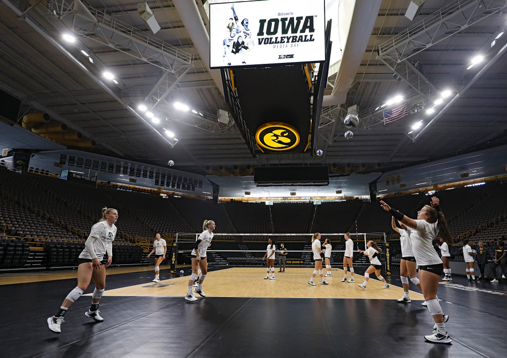 The Iowa Hawkeyes during Iowa Volleyball’s Media Day at Carver-Hawkeye Arena in Iowa City on Friday, Aug 23, 2019. (Stephen Mally/hawkeyesports.com)