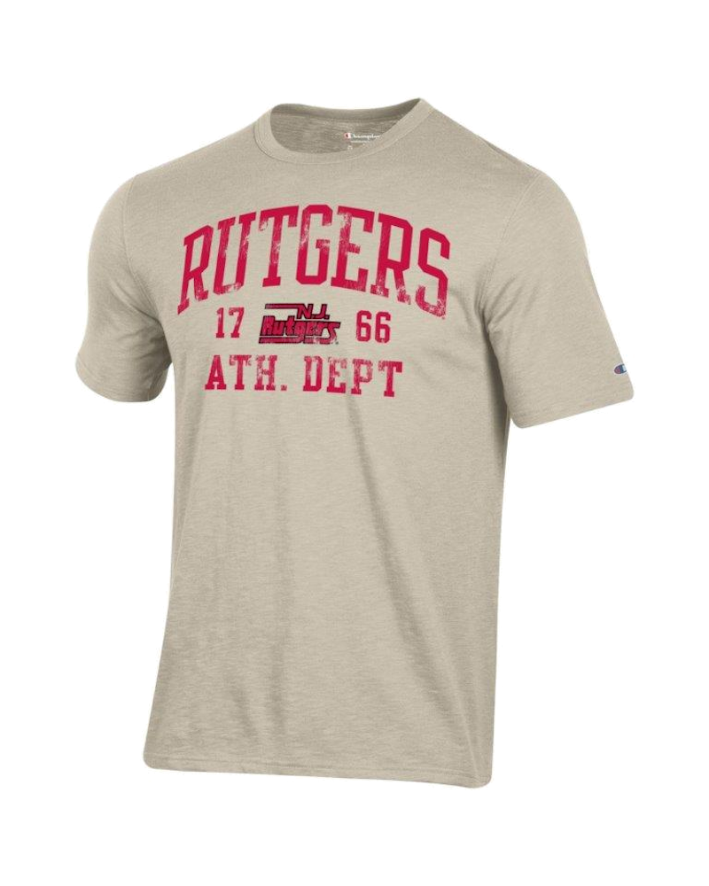 Rutgers Scarlet Knights Champion Men Rochester Slub Short Sleeve T Shirt Rutgers Apparel Rutgers University Gear Rutgers Merchandise Rutgers Clothing Official Rutgers Team Shop