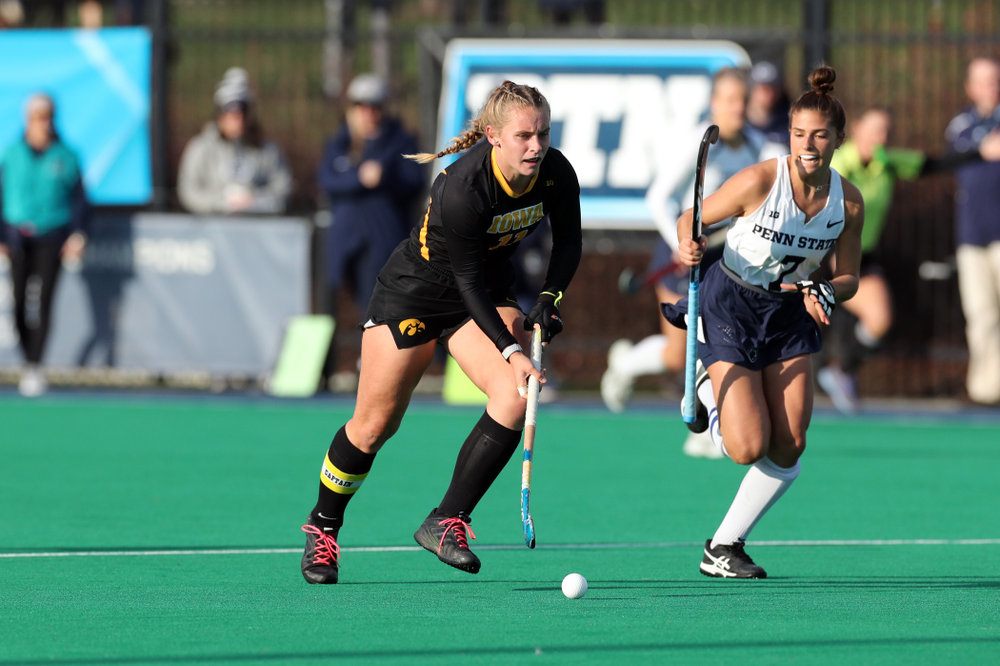 Iowa Hawkeyes Katie Birch (11) against Penn State in the 2019 Big Ten Field Hockey Tournament Championship Game Sunday, November 10, 2019 in State College. (Brian Ray/hawkeyesports.com)