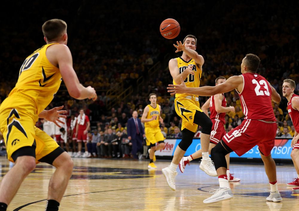 Iowa Hawkeyes guard Connor McCaffery (30) against the Wisconsin Badgers Friday, November 30, 2018 at Carver-Hawkeye Arena. (Brian Ray/hawkeyesports.com)
