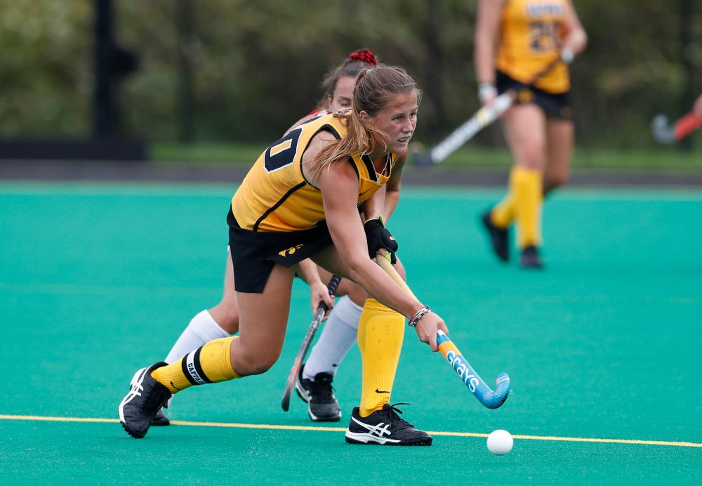 Iowa Hawkeyes Sophie Sunderland (20) against Ball State Sunday, September 2, 2018 at Grant Field. (Brian Ray/hawkeyesports.com)