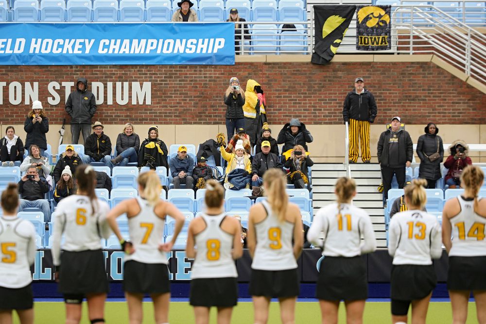 Iowa fans cheer on the Hawkeyes before the NCAA Tournament First Round match against Duke at Karen Shelton Stadium in Chapel Hill, N.C. on Friday, Nov 15, 2019. (Stephen Mally/hawkeyesports.com)