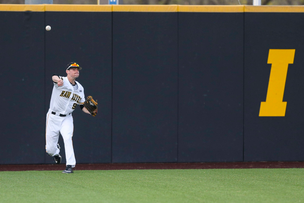 Iowa outfielder Ben Norman at baseball vs Milwaukee on Tuesday, April 23, 2019 at Duane Banks Field. (Lily Smith/hawkeyesports.com)