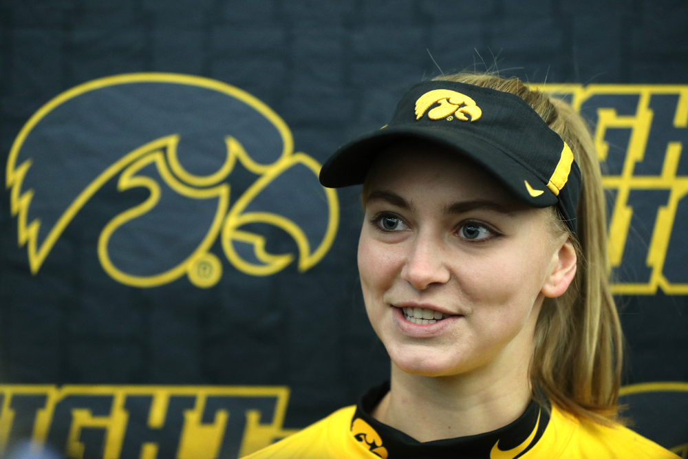 Iowa Hawkeyes Aralee Bogar (2) during they team's annual media day Friday, February 1, 2019 at the Hawkeye Tennis and Recreation Complex. (Brian Ray/hawkeyesports.com)
