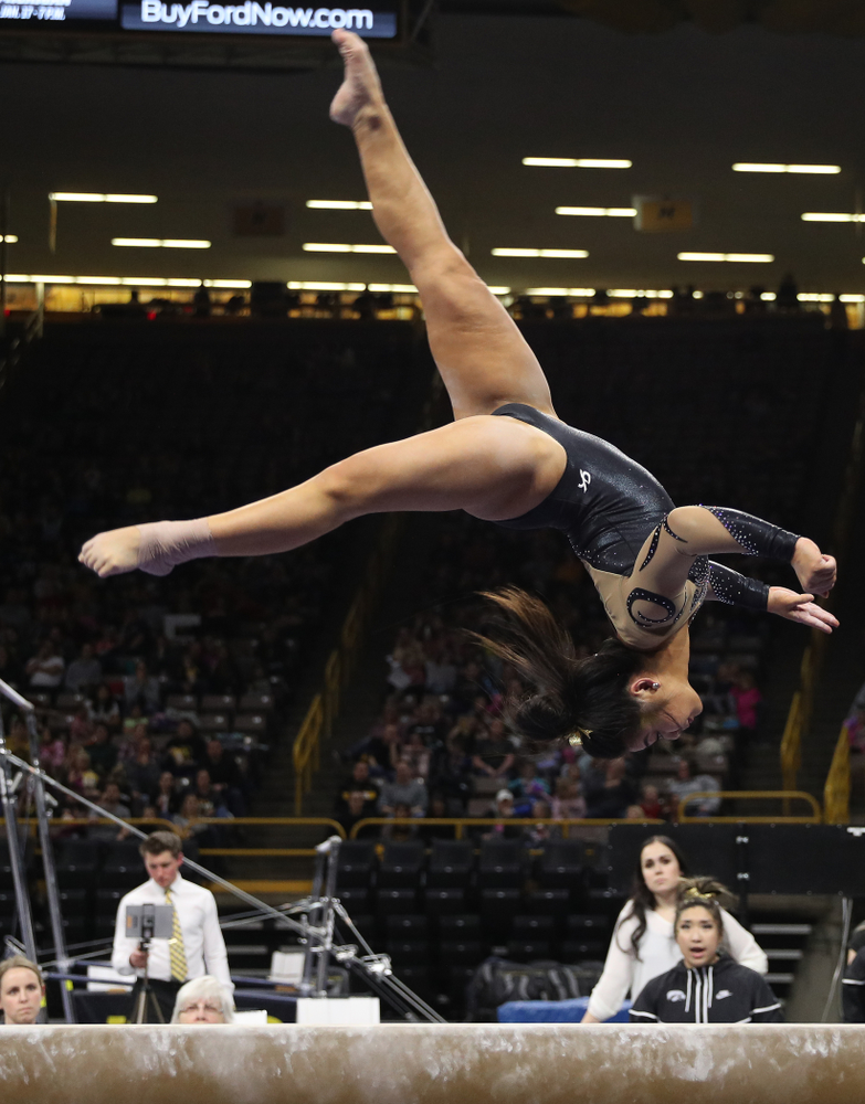 Iowa's Clair Kaji competes on the beam during their meet against Southeast Missouri State Friday, January 11, 2019 at Carver-Hawkeye Arena. (Brian Ray/hawkeyesports.com)