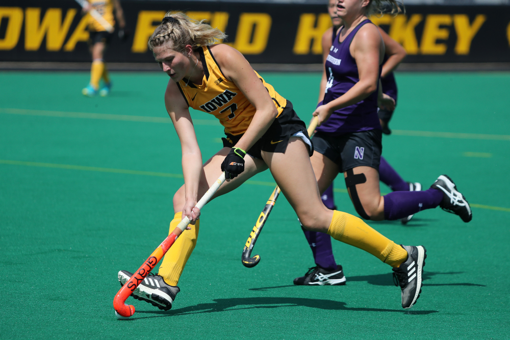 Iowa Hawkeyes Ellie Holley (7) during an exhibition game against Northwestern Saturday, August 24, 2019 at Grant Field. (Brian Ray/hawkeyesports.com)