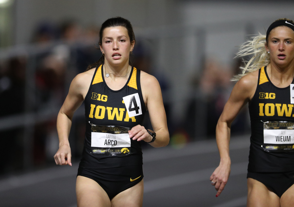 Iowa's Taylor Arco runs the 600 meter premier during the 2019 Larry Wieczorek Invitational Friday, January 18, 2019 at the Hawkeye Tennis and Recreation Center. (Brian Ray/hawkeyesports.com)