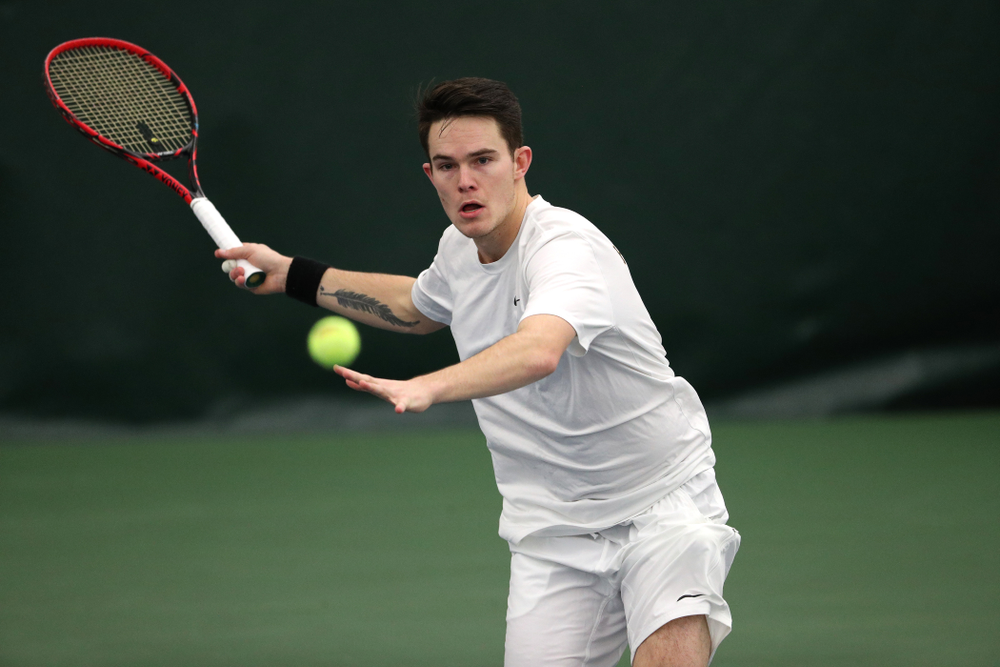 against North Dakota Friday, January 25, 2019 at the Hawkeye Tennis and Recreation Complex. (Brian Ray/hawkeyesports.com)