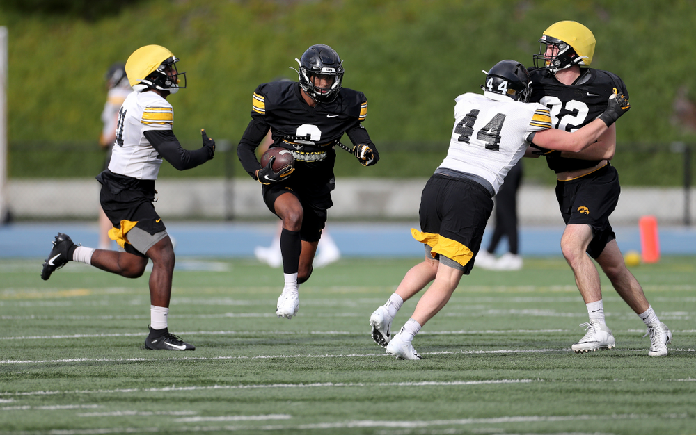 Iowa Hawkeyes wide receiver Ihmir Smith-Marsette (6) returns a kick during Holiday Bowl Practice No. 3 Tuesday, December 24, 2019 at San Diego Mesa College. (Brian Ray/hawkeyesports.com)