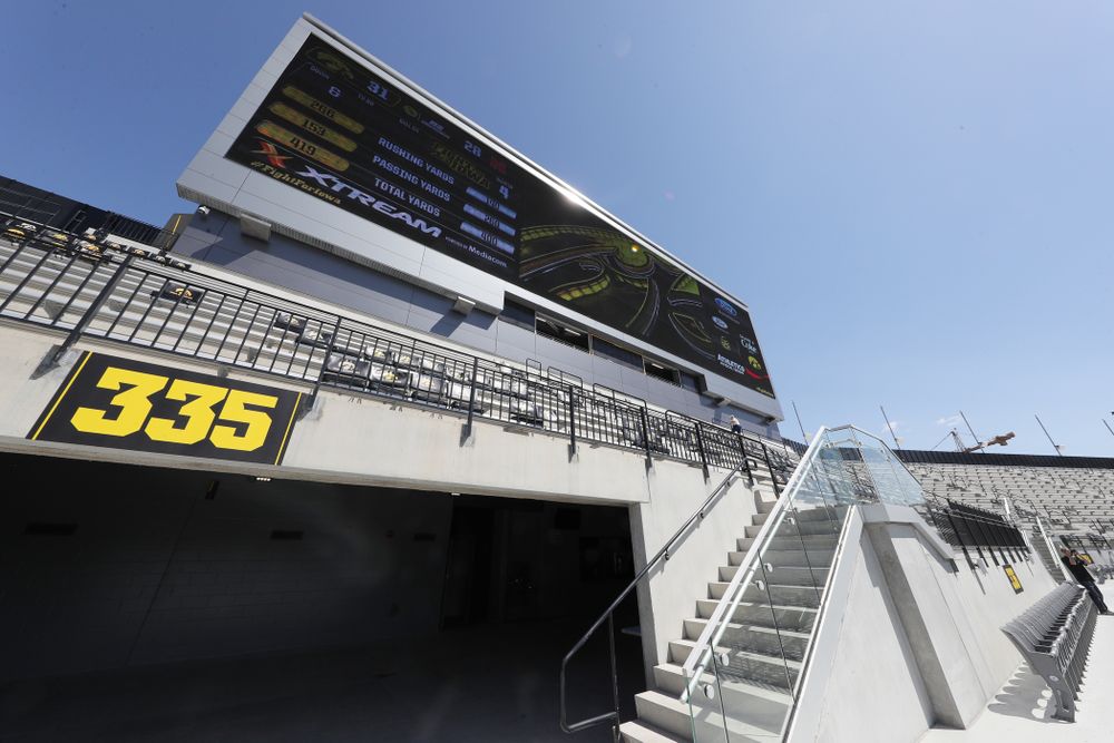 The view from the third level in the new north end zone of Kinnick Stadium Friday, August 9, 2019. (Brian Ray/hawkeyesports.com)