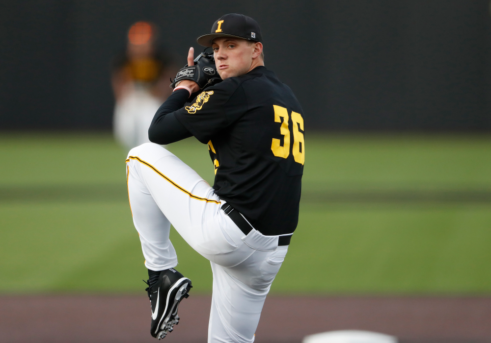 Jake McLaughlin against the Ontario Blue Jays Friday, September 21, 2018 at Duane Banks Field. (Brian Ray/hawkeyesports.com)
