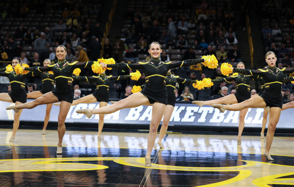 The Iowa Dance Team performs at halftime of the Iowa Hawkeyes game against North Florida Thursday, November 21, 2019 at Carver-Hawkeye Arena. (Brian Ray/hawkeyesports.com)