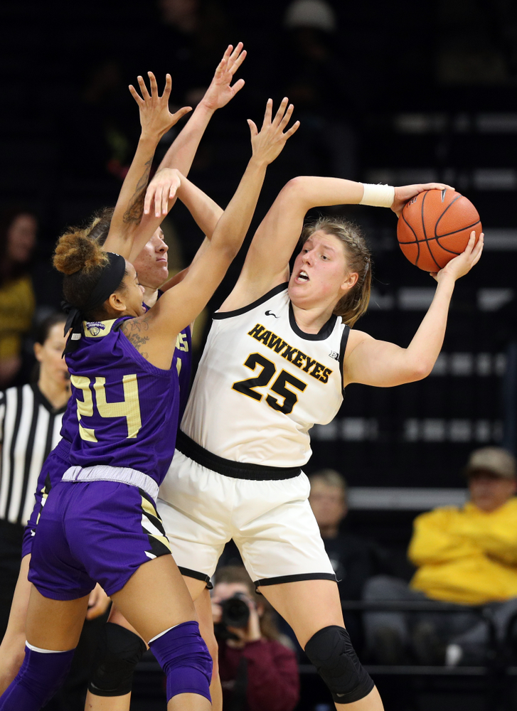 Iowa Hawkeyes forward/center Monika Czinano (25) against North Alabama Thursday, November 14, 2019 at Carver-Hawkeye Arena. (Brian Ray/hawkeyesports.com)