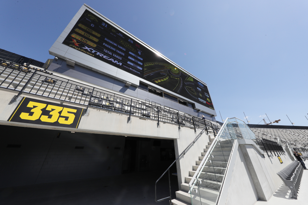 The view from the third level in the new north end zone of Kinnick Stadium Friday, August 9, 2019. (Brian Ray/hawkeyesports.com)