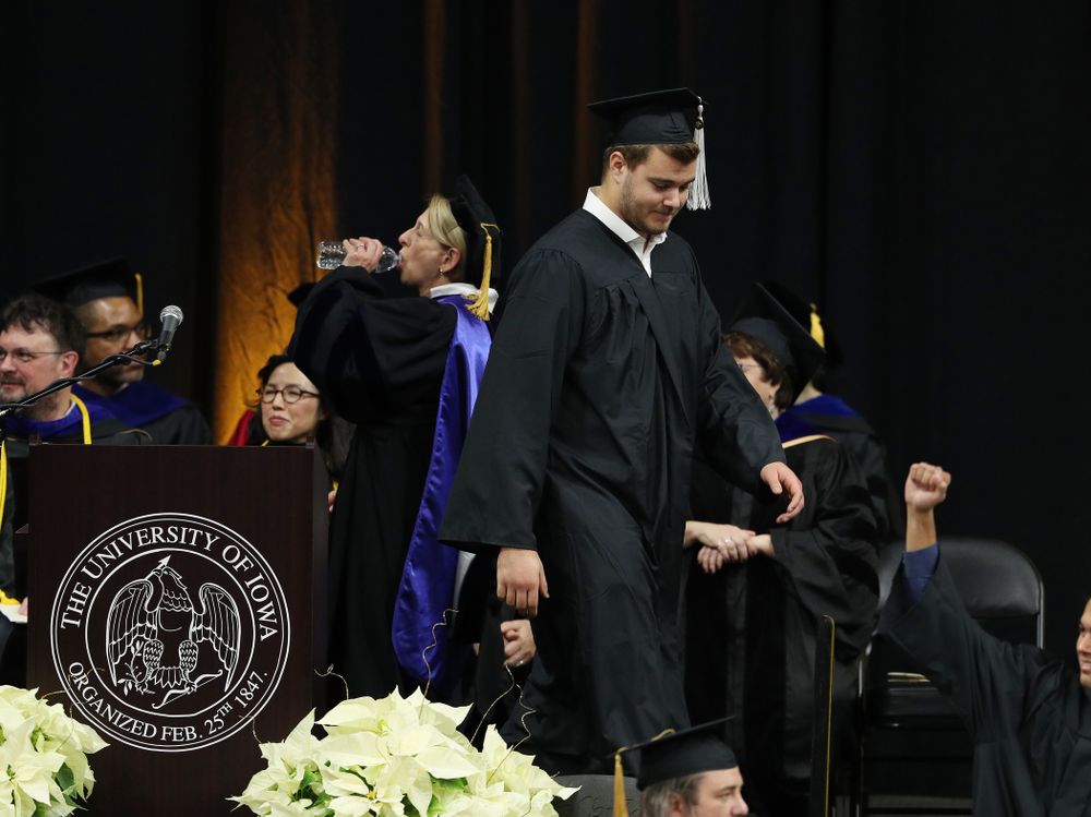 Iowa Football's Sam Brincks during the Fall Commencement Ceremony Saturday, December 15, 2018 at Carver-Hawkeye Arena. (Brian Ray/hawkeyesports.com)