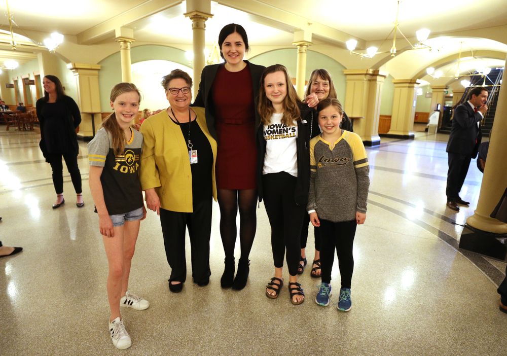 Iowa WomenÕs BasketballÕs Megan Gustafson is recognized with a resolution by the house and the senate at the Iowa State Capitol Wednesday, April 24, 2019 in Des Moines. (Brian Ray/hawkeyesports.com)