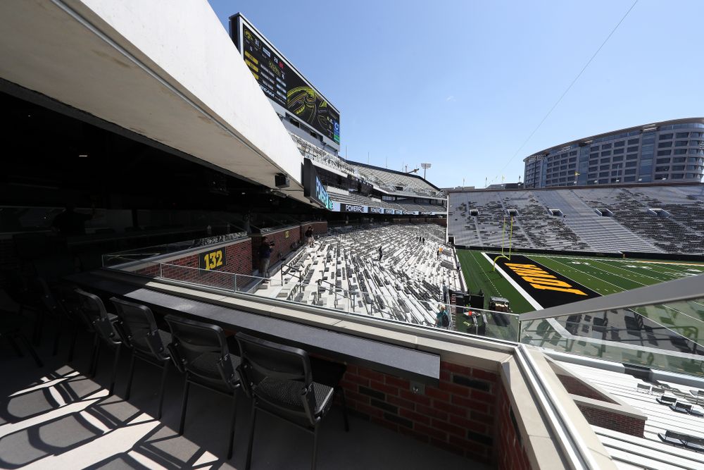 The view from a Loge Box in the new north end zone of Kinnick Stadium Friday, August 9, 2019. (Brian Ray/hawkeyesports.com)