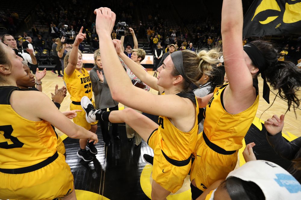 Iowa Hawkeyes forward Hannah Stewart (21) against the Michigan State Spartans Thursday, February 7, 2019 at Carver-Hawkeye Arena. (Brian Ray/hawkeyesports.com)