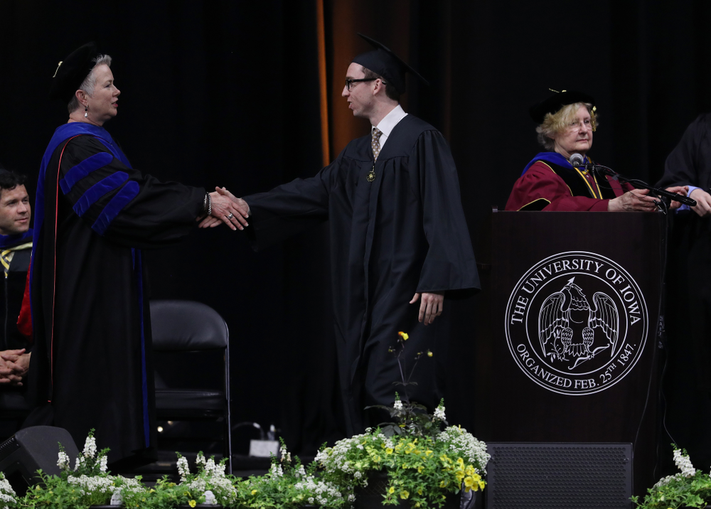 Iowa MenÕs Basketball Manager Brendan OÕConnor during the Tippie College of Business spring commencement Saturday, May 11, 2019 at Carver-Hawkeye Arena. (Brian Ray/hawkeyesports.com)