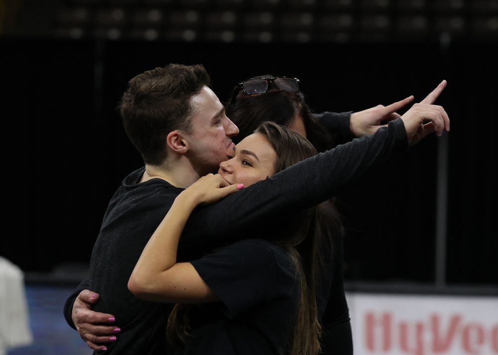 Iowa Men's Gymnast Jake Brodarzon and his family during senior day ceremonies following their meet against the Ohio State Buckeyes Saturday, March 16, 2019 at Carver-Hawkeye Arena. (Brian Ray/hawkeyesports.com)