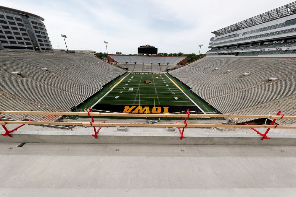The mid-field view from the lower premium seating area on the third deck in the new north end zone Wednesday, June 6, 2018 at Kinnick Stadium. (Brian Ray/hawkeyesports.com)