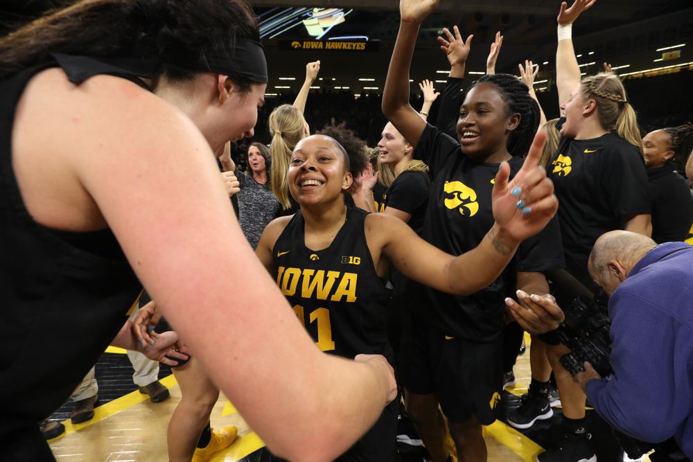 Iowa Hawkeyes guard Tania Davis (11) against the Iowa State Cyclones in the Iowa Corn Cy-Hawk Series Wednesday, December 5, 2018 at Carver-Hawkeye Arena. (Brian Ray/hawkeyesports.com)