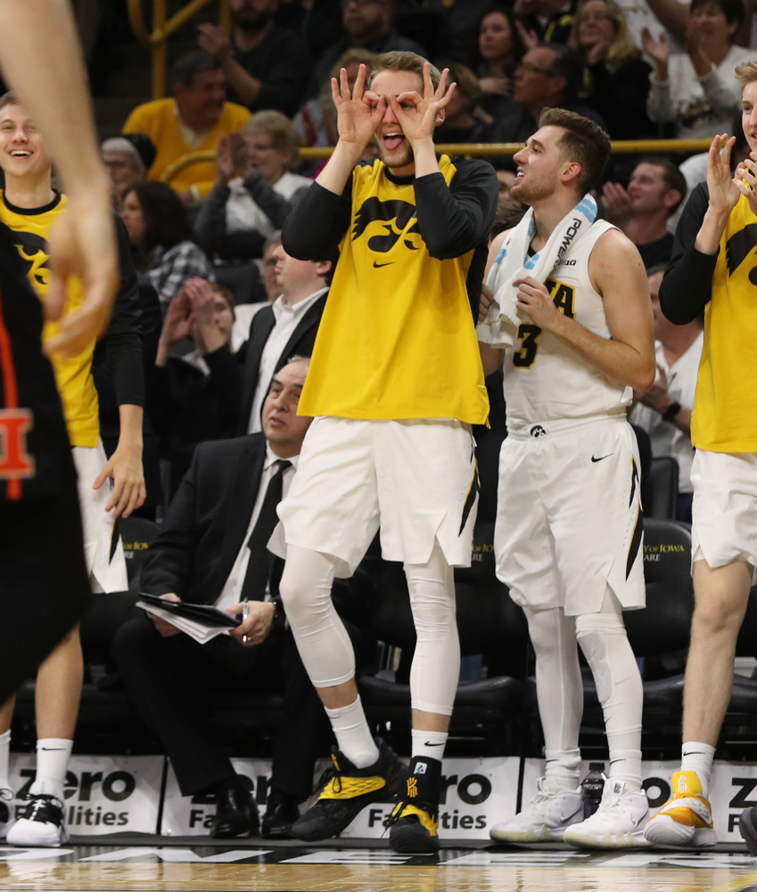 Iowa Hawkeyes forward Riley Till (20) against the Illinois Fighting Illini Sunday, January 20, 2019 at Carver-Hawkeye Arena. (Brian Ray/hawkeyesports.com)