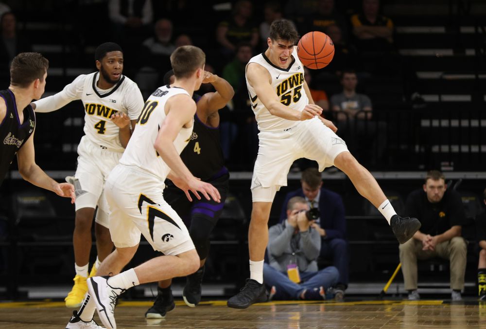 Iowa Hawkeyes forward Luka Garza (55) against the Western Carolina Catamounts Tuesday, December 18, 2018 at Carver-Hawkeye Arena. (Brian Ray/hawkeyesports.com)