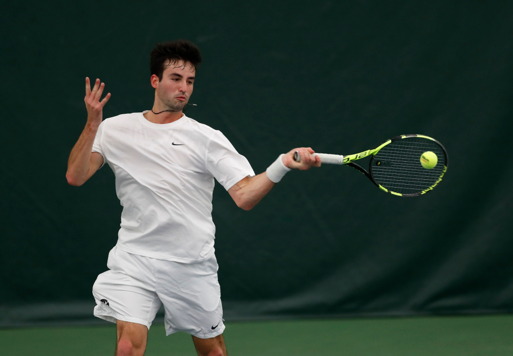 Josh Silverstein against Purdue Sunday, April 15, 2018 at the Hawkeye Tennis and Recreation Center. (Brian Ray/hawkeyesports.com)