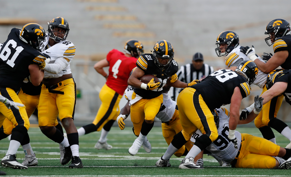 Iowa Hawkeyes running back Ivory Kelly-Martin (21) during the final spring practice Friday, April 20, 2018 at Kinnick Stadium. (Brian Ray/hawkeyesports.com)