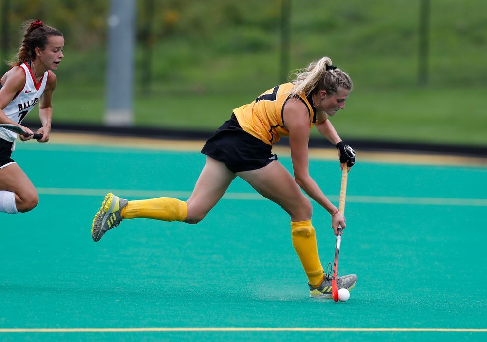 Iowa Hawkeyes Ellie Holley (7) against Ball State Sunday, September 2, 2018 at Grant Field. (Brian Ray/hawkeyesports.com)