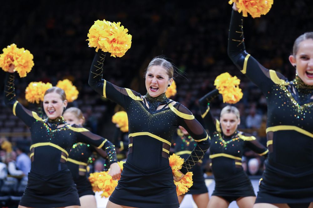 The Iowa Dance Team performs at halftime of the Iowa Hawkeyes game against North Florida Thursday, November 21, 2019 at Carver-Hawkeye Arena. (Brian Ray/hawkeyesports.com)